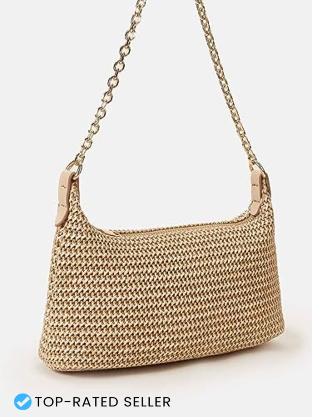 Straw Woven Shoulder Tote Handbag Summer Beach Purse Vacation Bag - Picture 5 of 7